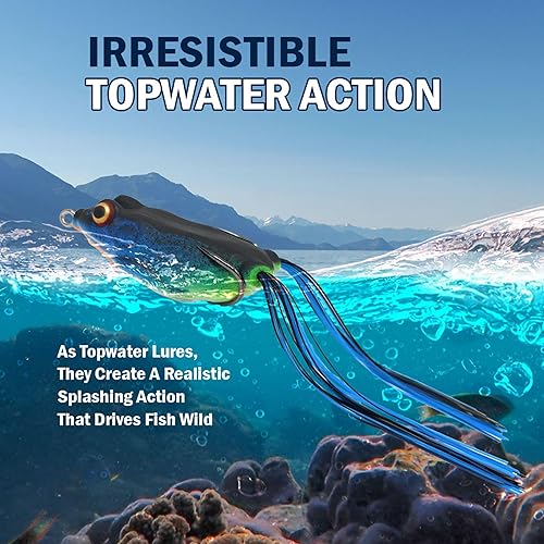 Miniatura 5 de Reaction Tackle Ranas de cuerpo hueco para pesca de lubina, señuelo ultra realista sin malas hierbas para lubina, cabeza de serpiente, lucio y más -