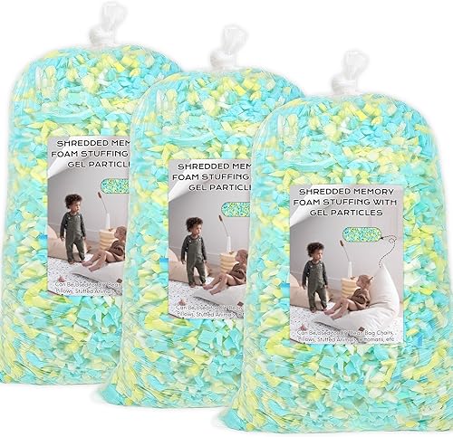 Miniatura 26 de Relleno para saco de boxeo de 5 libras, relleno de frijoles para almohada y puf, relleno de espuma viscoelástica triturada, relleno para saco