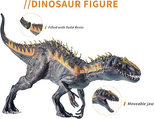 Miniatura 3 de JR PARK Juguete grande y realista Tyrannosaurus Rex, dinosaurio T-REX de 15.7 pulgadas con mandíbula móvil o niños y niñas, rojo, a partir de 3 años