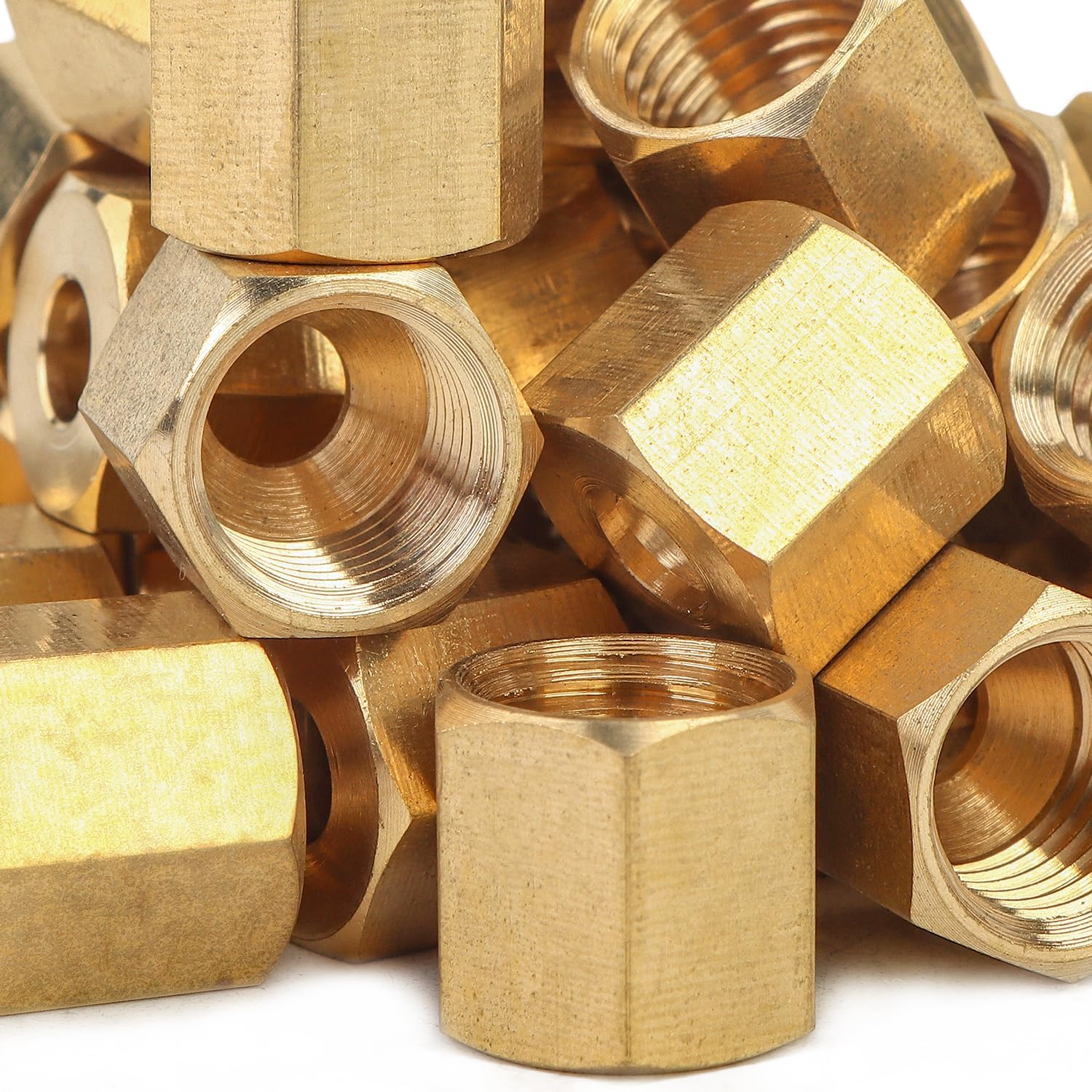 LTWFITTING 3/16-Inch Brass Compression Nut,Brass Compression Fitting(Pack of 1500)