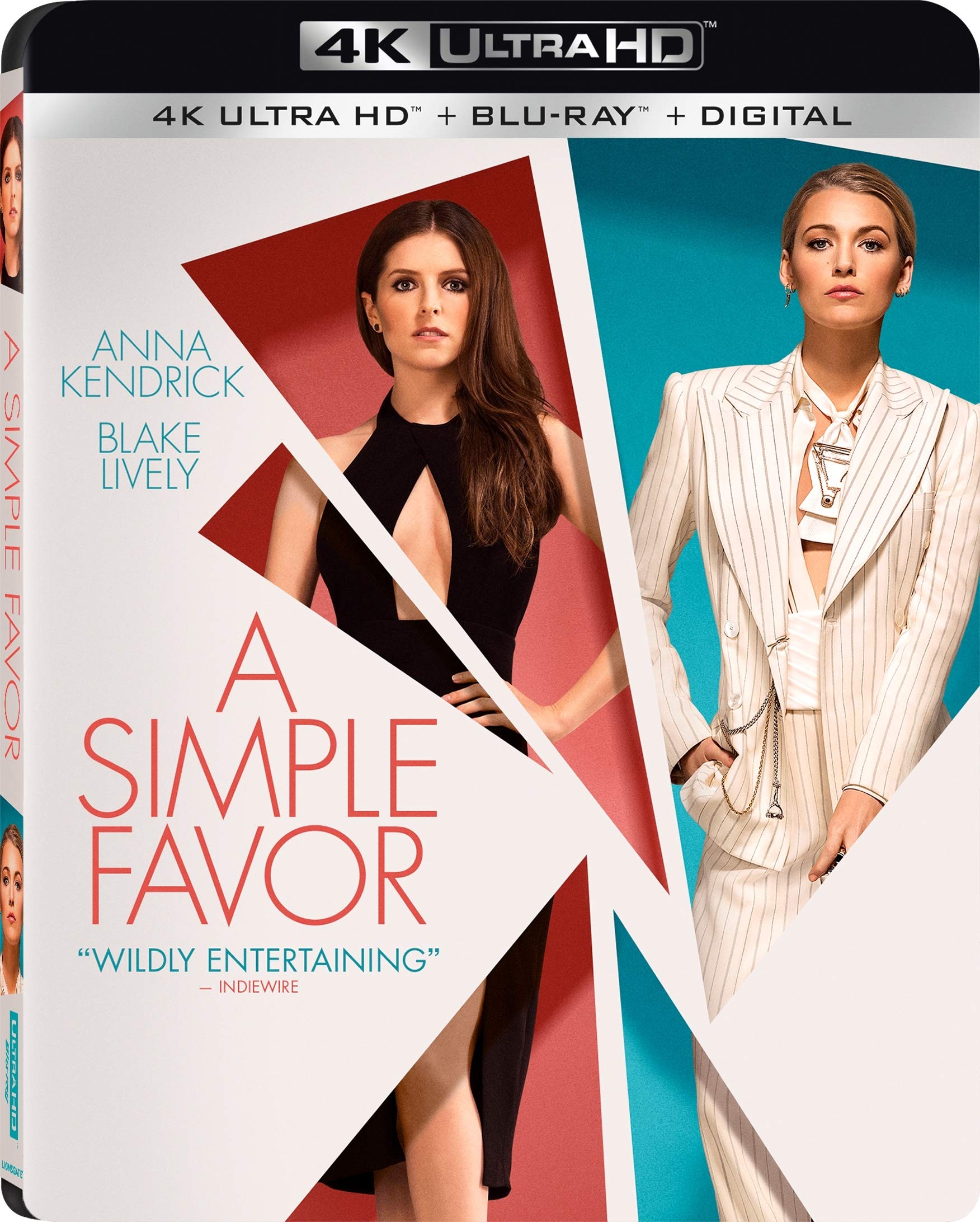 A Simple Favor (Uncut) [4K Ultra HD/Blu-ray] (2018) | Includes SlipCover | Imported from USA | Lionsgate Films | 117 min | Comedy Crime | Director: Paul Feig | Starring: Anna Kendrick, Blake Lively