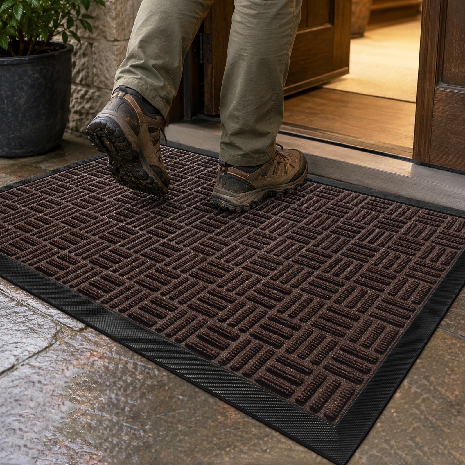 Mibao Gray Doormat - Heavy Duty Outdoor & Indoor Mat -7 Mibao Gray Doormat - Heavy Duty Outdoor & Indoor Mat -7