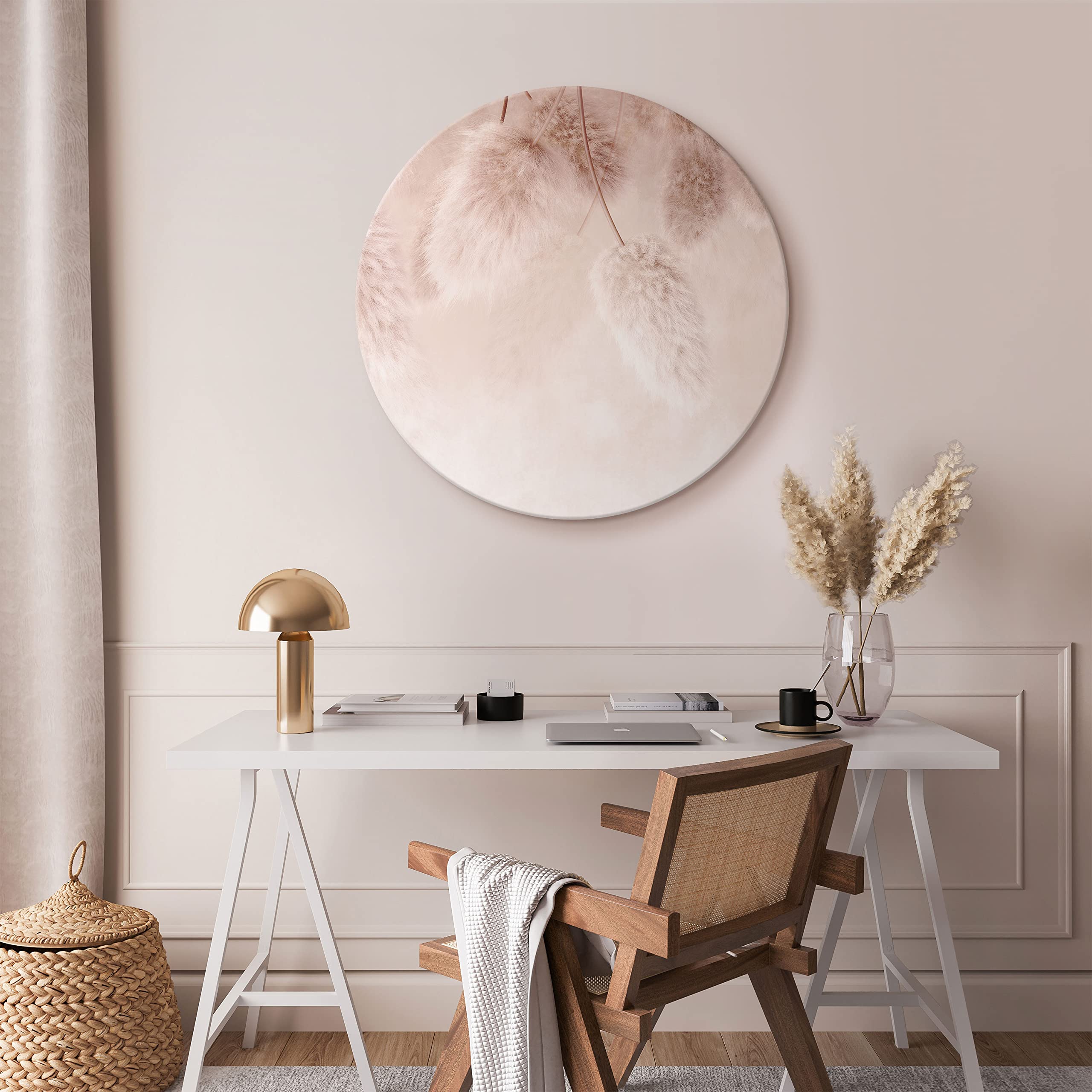murando - Leinwandbild Pampasgras Pflanze rosa, 80x80 cm, 1-teilig, modern | Hochwertige Leinwand, sofort aufhängbar, ideal fürs Wohn- oder Schlafzimmer, wasserfest und lichtecht, langlebig, stilvoll