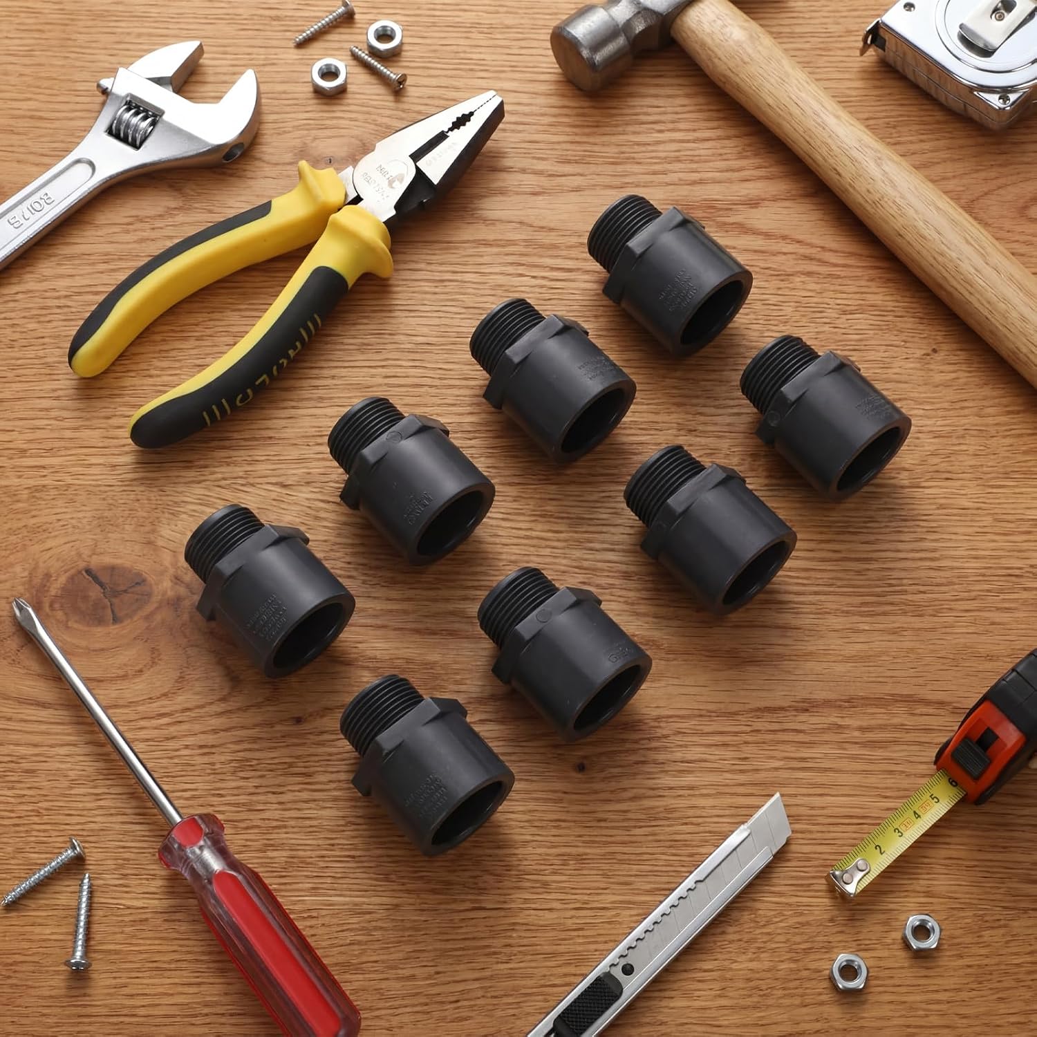 8 Pcs 3/4 Inch PVC Pipe Fitting Male Adapter Schedule 80 Socket x Npt Compatible with 836 Series Heavy Duty Industrial Grade Corrosion Resistant Plumbing Irrigation Connector for Water