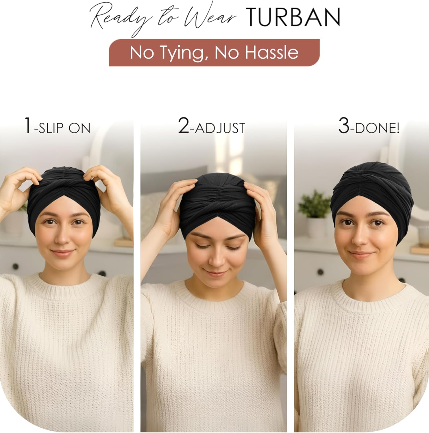 CAPLORD Chemo Headwear for Women, Turban Beanie, Cancer Head Wrap, Alopecia Hat, Hair Loss Cap, Chemotherapy Scalp Covering - Image 5