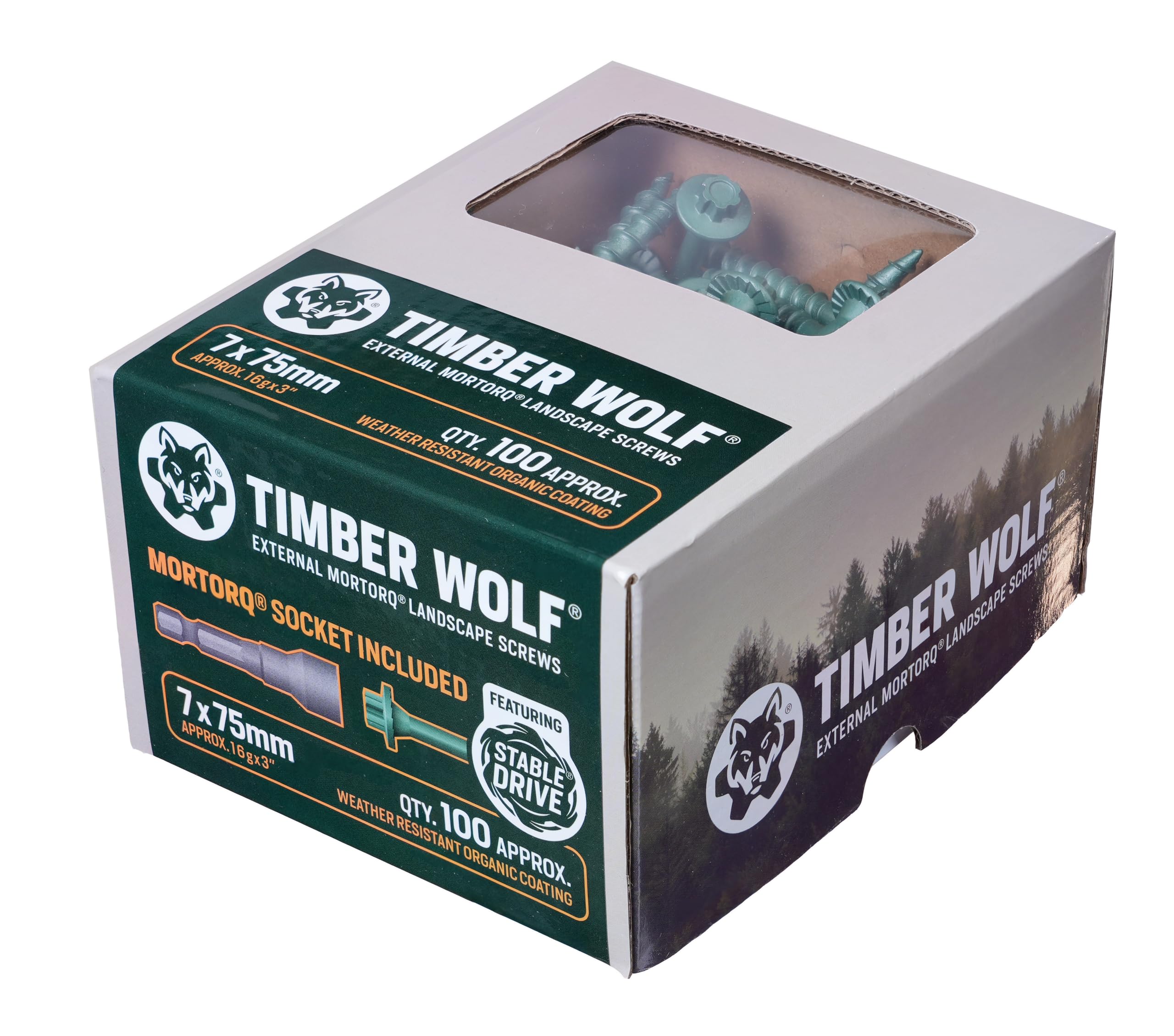 Timber Wolf MORTORQ Timber & Landscaping Screws - 7.0 x 75mm (Box 100 pcs)