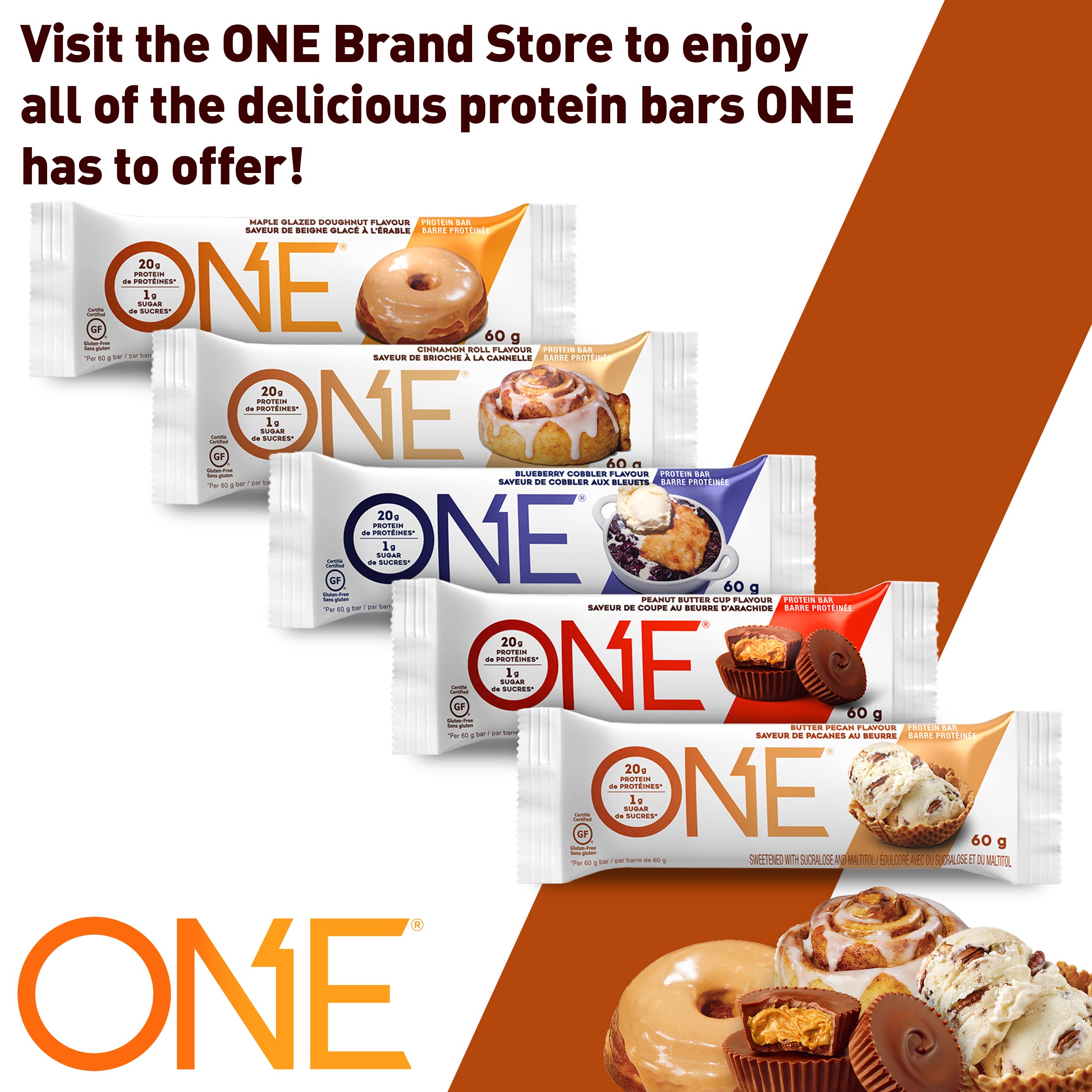 Buy ONE Protein Bars, Gluten Free 20g Protein and Only 1g Sugar, Best