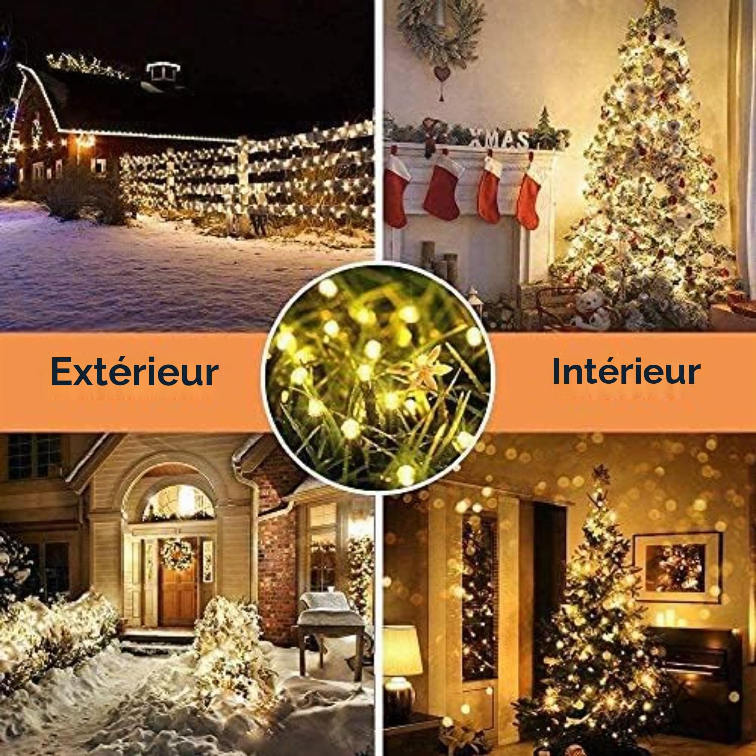 gresonic Guirlande Lumineuse Extra Blanc Chaud de 25m,1000LED lumières-courant Déco pour intérieur extérieur jardin arbre de Noël mariage (1000LED 25m)
