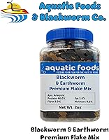 Vista 2 de Mezcla de escamas de gusano negro al 45% y escamas de lombriz de tierra para disco, cíclidos, peces tropicales. Aquatic Foods Premium Flakes