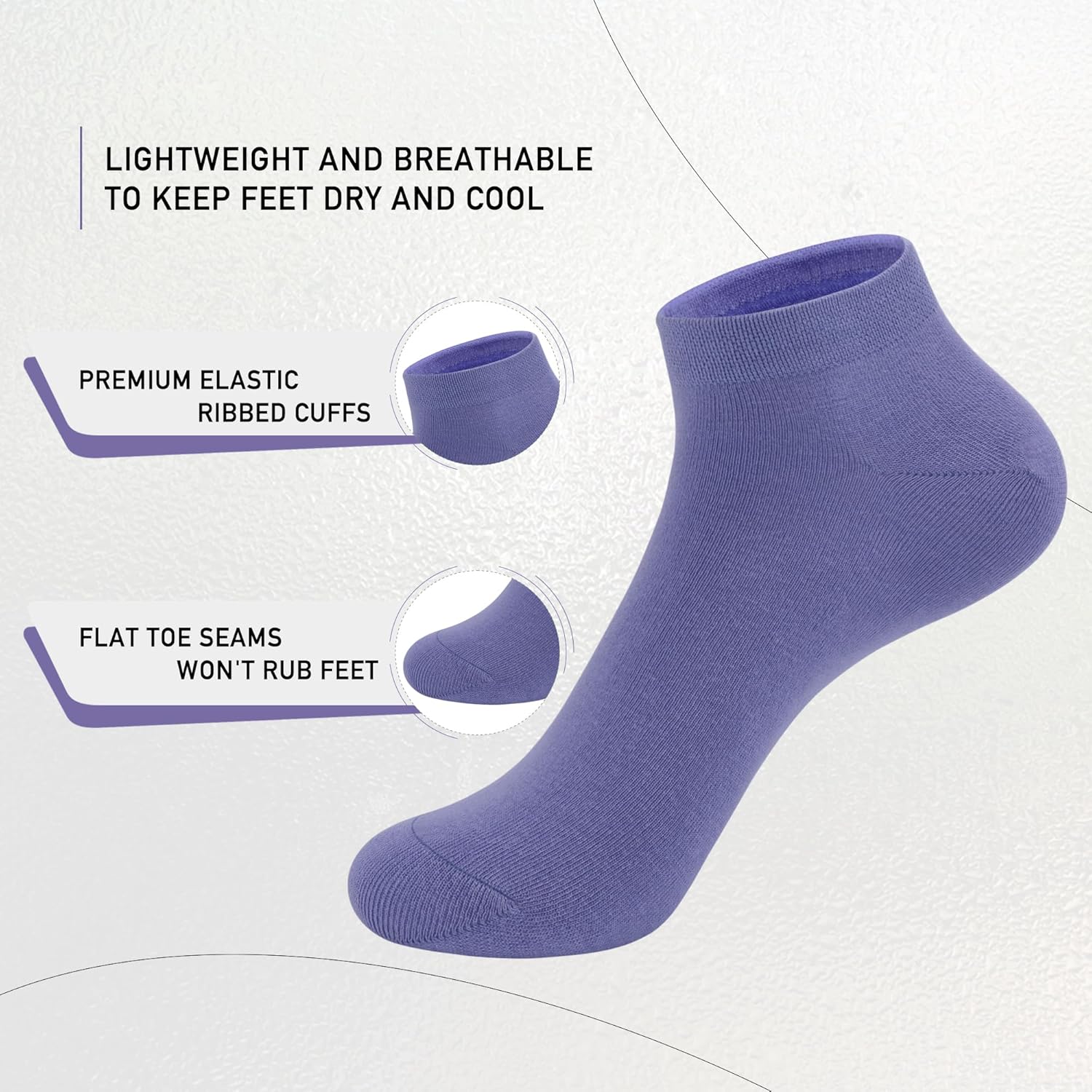 SERISIMPLE Women Viscose Bamboo Ankle Socks Low Cut Thin Sock Lightweight Pastal Color Soft Sock 5 Pairs - Image 4