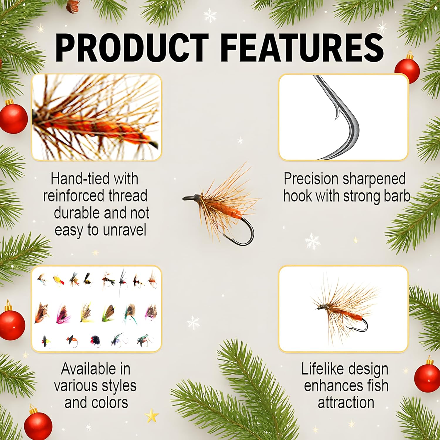 Fly Fishing Advent Calendar 2025 for Men, 24 Days of Fishing Lure Advent Calendar with 24 Individually Boxed Hand-Tied Flies, Fish Christmas Countdown Calendar Gift for Adult Anglers Teens (Classic Green)