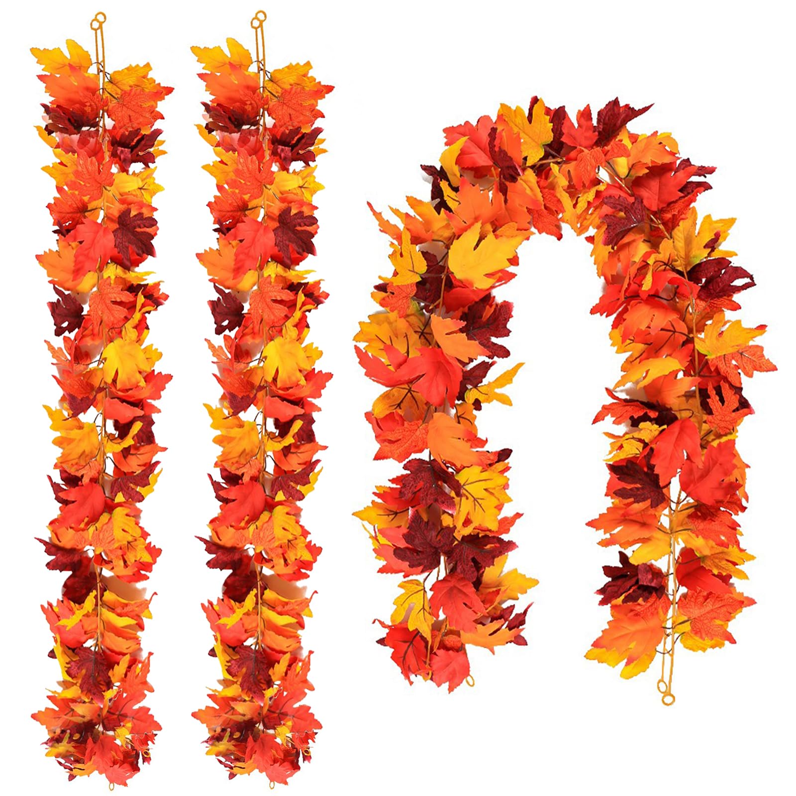 Guirlande de feuilles d'érable automne pour déco de table Thanksgiving et cheminée