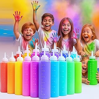Color Run Powder Squeeze Bottles -30lbs Bulk 10 Colors + 20 Pack Large 3...