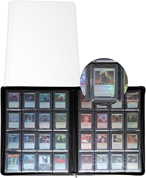 16 Pocket Top loader Binder, Holds 640 Top Loaders, Top loader Binder with Sleeves for 3 x 4 Top loaders - White