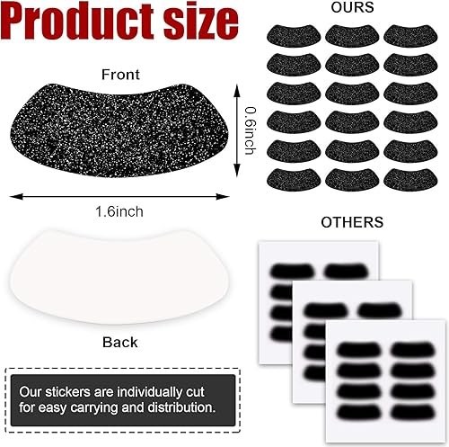 Miniatura 2 de 140 pares de calcomanías de ojos negros con purpurina para deportes, tiras negras, calcomanías adhesivas para béisbol, softbol, fútbol, deportes,