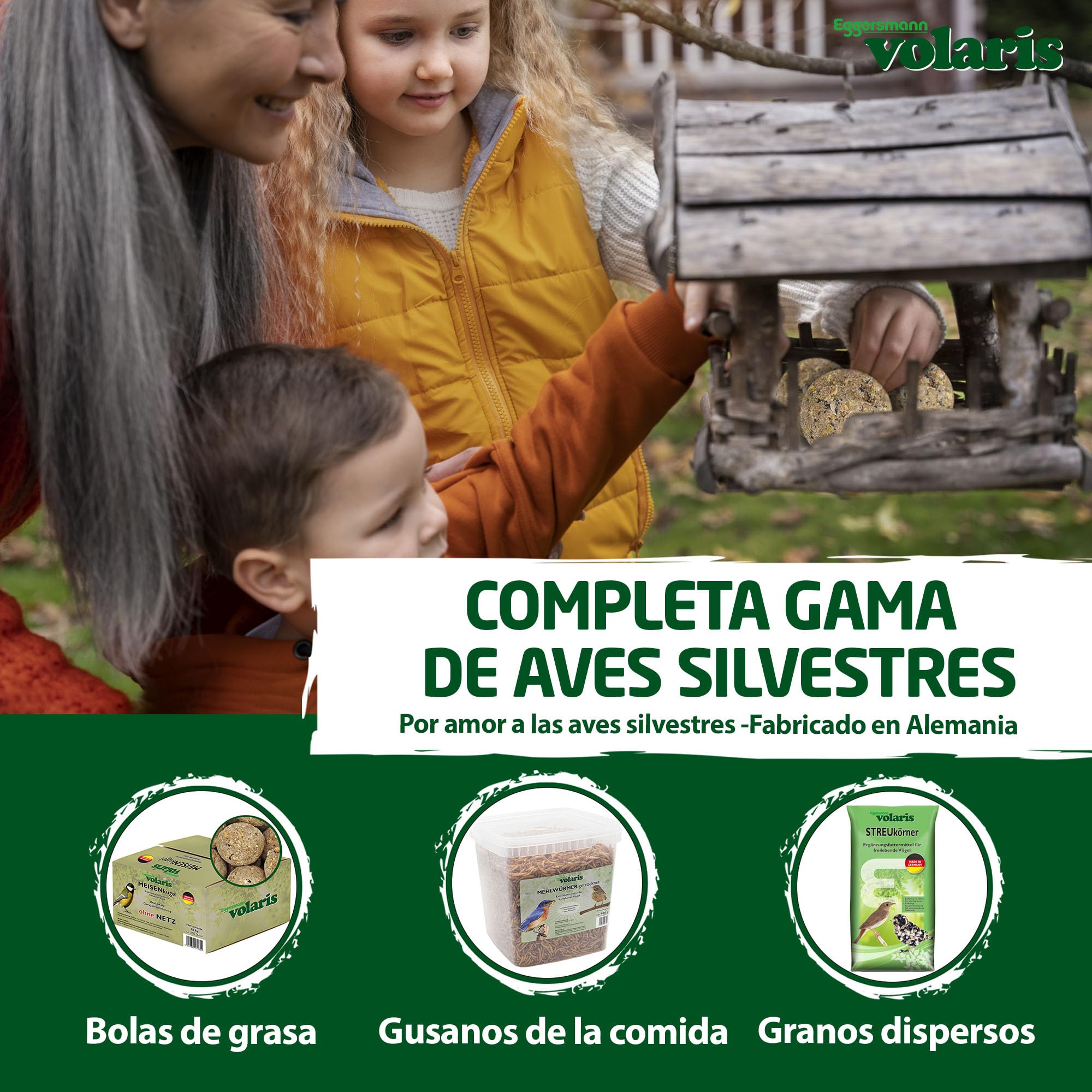 Eggersmann volaris Copos de Trigo de 2 kg – Alimento nutritivo para Aves Silvestres – Trigo Natural Ideal como alimento para Aves, Pollos y roedores – Alimento para Aves Silvestres Todo el año y Rico | Alimento nutritivo para aves silvestres – Trigo natur