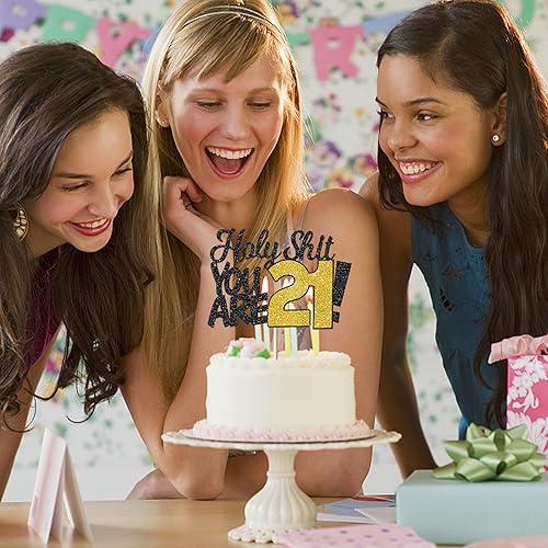 Miniatura 7 de 1 paquete de decoración para tartas Holy Shit You are 18 Glitter Sweet 18 Birthday Cake Pick for Cheers to 18 Years Old Funny 18th Birthday Party