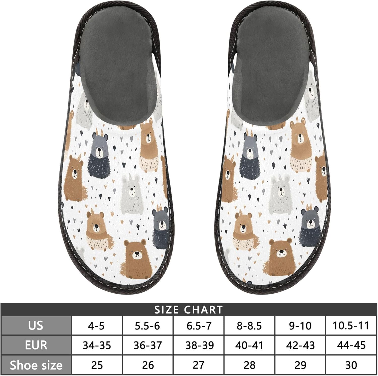 Bear House Slippers – Cozy Fuzzy Slippers for Guests, Washable & Disposable, Perfect for Shoeless Home, Spa & Hotel Use A110751