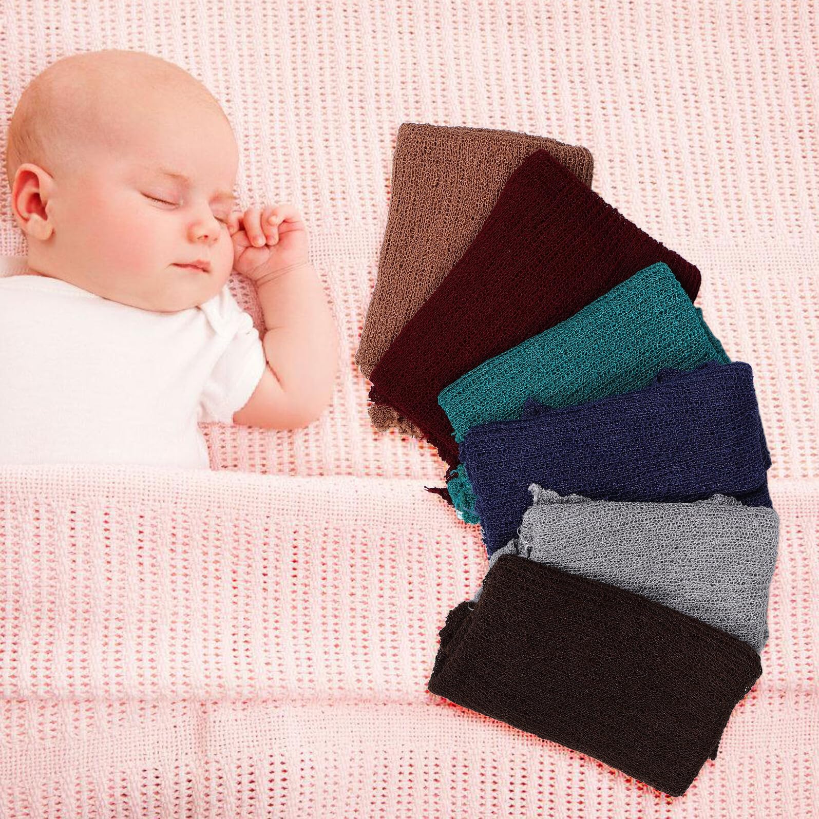 Toyvian 6piezas Manta para Fotografía de Recién Nacidos y Bonita Conjunto de Mantas Envolventes para Bebés Unisex para Sesiones de Fotos de Recién Nacidos
