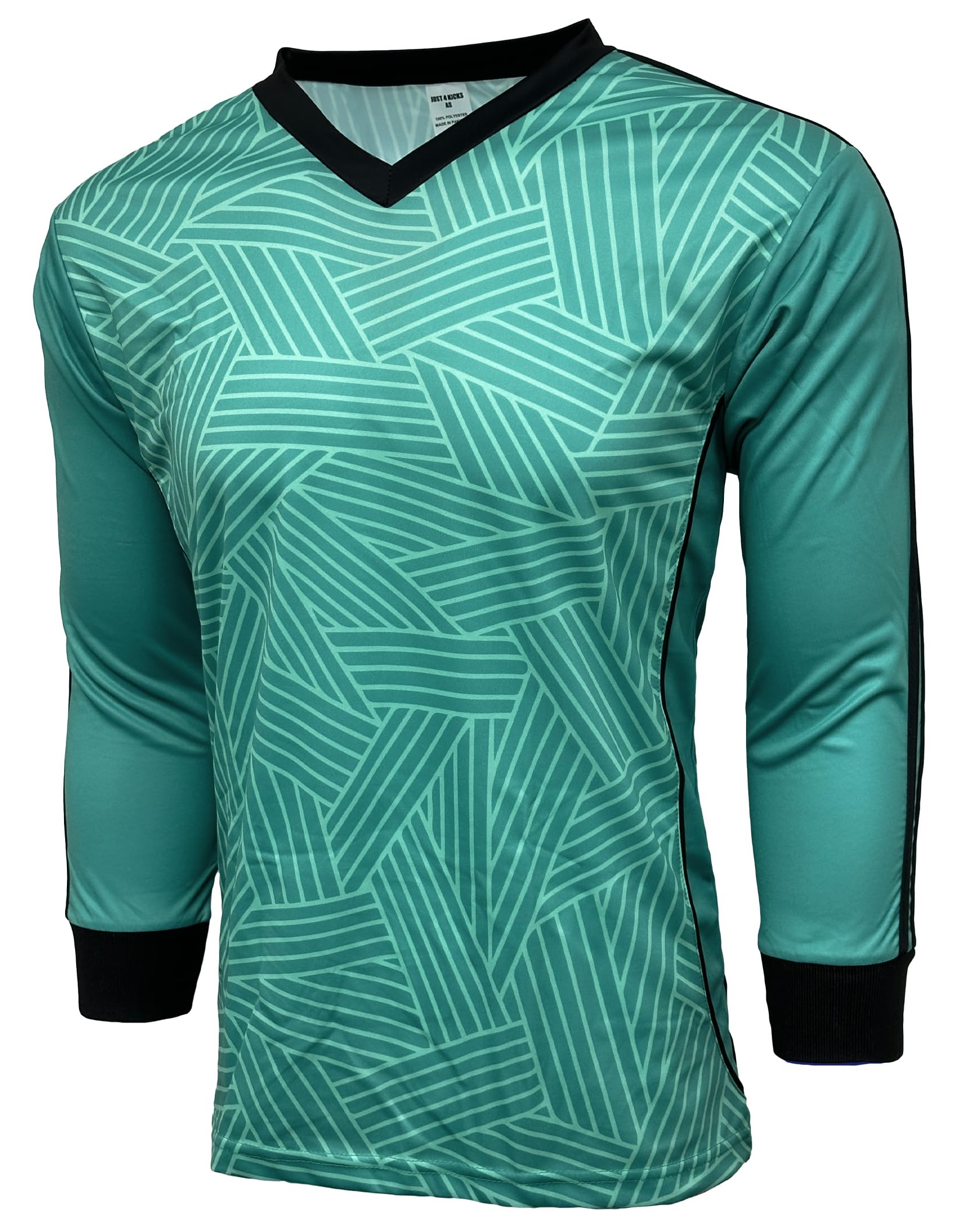 Boy's Goalkeeper Jersey, Youth Sizes Teal Soccer Goalie Shirt with Sponge Protector (YM)