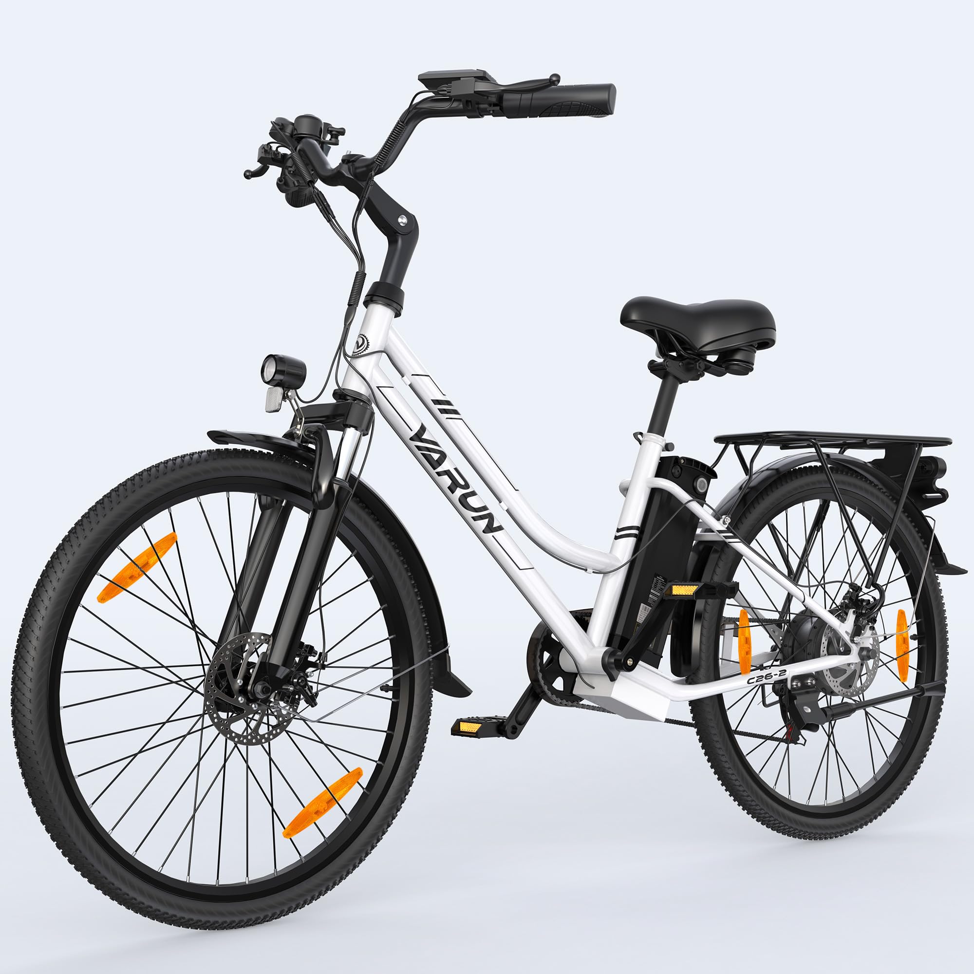 VARUN E Bike 26 Zoll, City E-Bike Damen Herren mit 250W Motor, 48V Li-Ion Akku, Elektrofahrrad mit Display, 4 Fahrmodi, City E-Fahrrad mit bis zu 80km