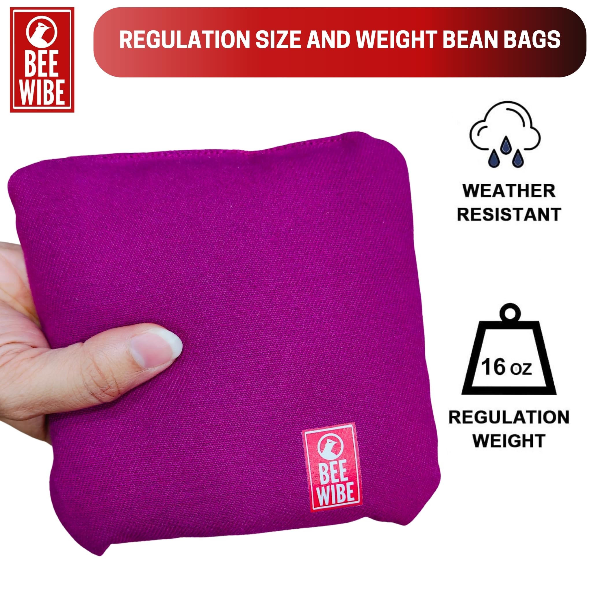 Set of 8 Regulation Cornhole Bags Double Sided, Weather Resistant Bean Bags for Cornhole Toss Game, Corn Hole Beans Bags with Tote Bag. (Pink/Black) 1