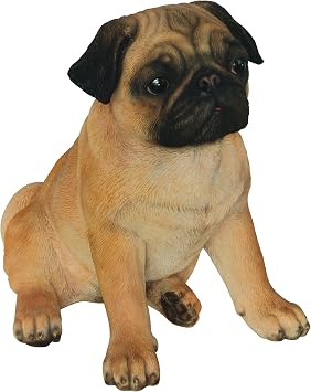 Vivid Arts XRL-PUGG-D Tan Pug Dog Resin Ornament - Brown