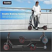 Vista 6 de iScooter Patinete eléctrico, rango de 25/22/18 millas, velocidad máxima de 25/19/15.6 MPH, 800W/500W/350W Scooter eléctrico plegable con sistemas