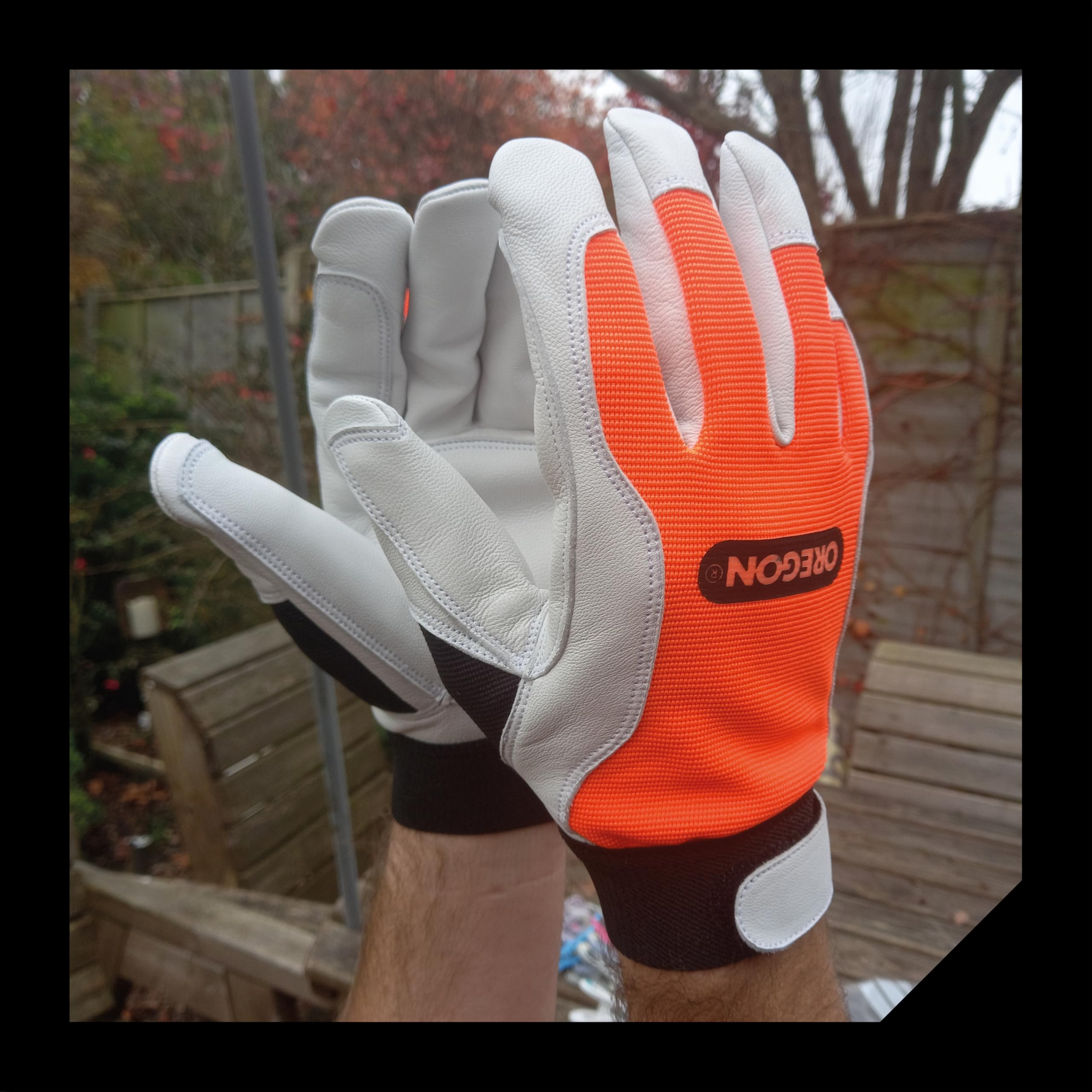 Oregon Guantes de Trabajo High Grip – Guantes de Seguridad para Trabajos Forestales y Jardinería, Palma Reforzada, Dorso de Spandex Bielástico, Guantes de Trabajo Ajustables – Talla M