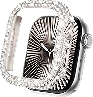 Vista 11 de KADES - Funda protectora completa compatible con iWatch, con protector de pantalla de vidrio templado incorporado, brillante y con diamantes