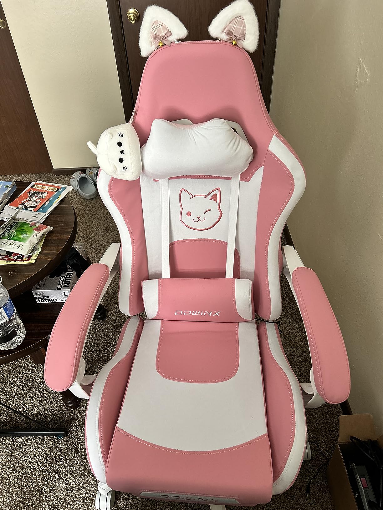 28/mo Finance Dowinx Gaming Chair Cute with Cat Ears and Massage