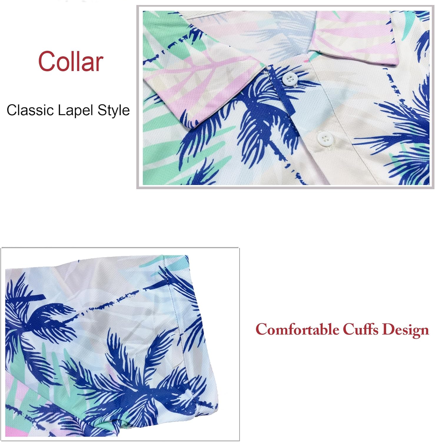 Funny Hawaiian Couple Golf Shirts,Matching Short Sleeve Golf Shirt Moisture Wicking Couple Polo Shirt for Men Women