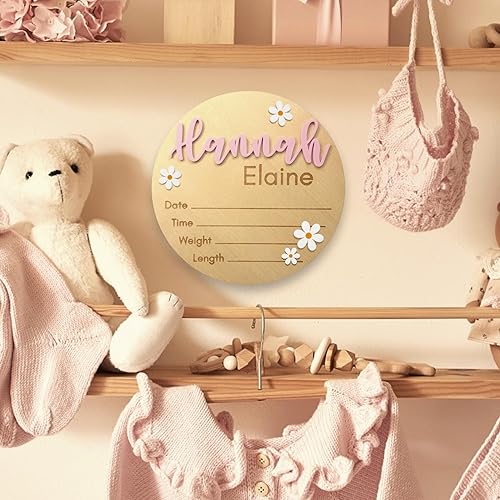 Miniatura 4 de Bleed Proof Engineered Wood, Hello World Newborn Sign, Baby Announcement Sign, Newborn Announcement Sign, Birth Announcement Sign - 5.5"