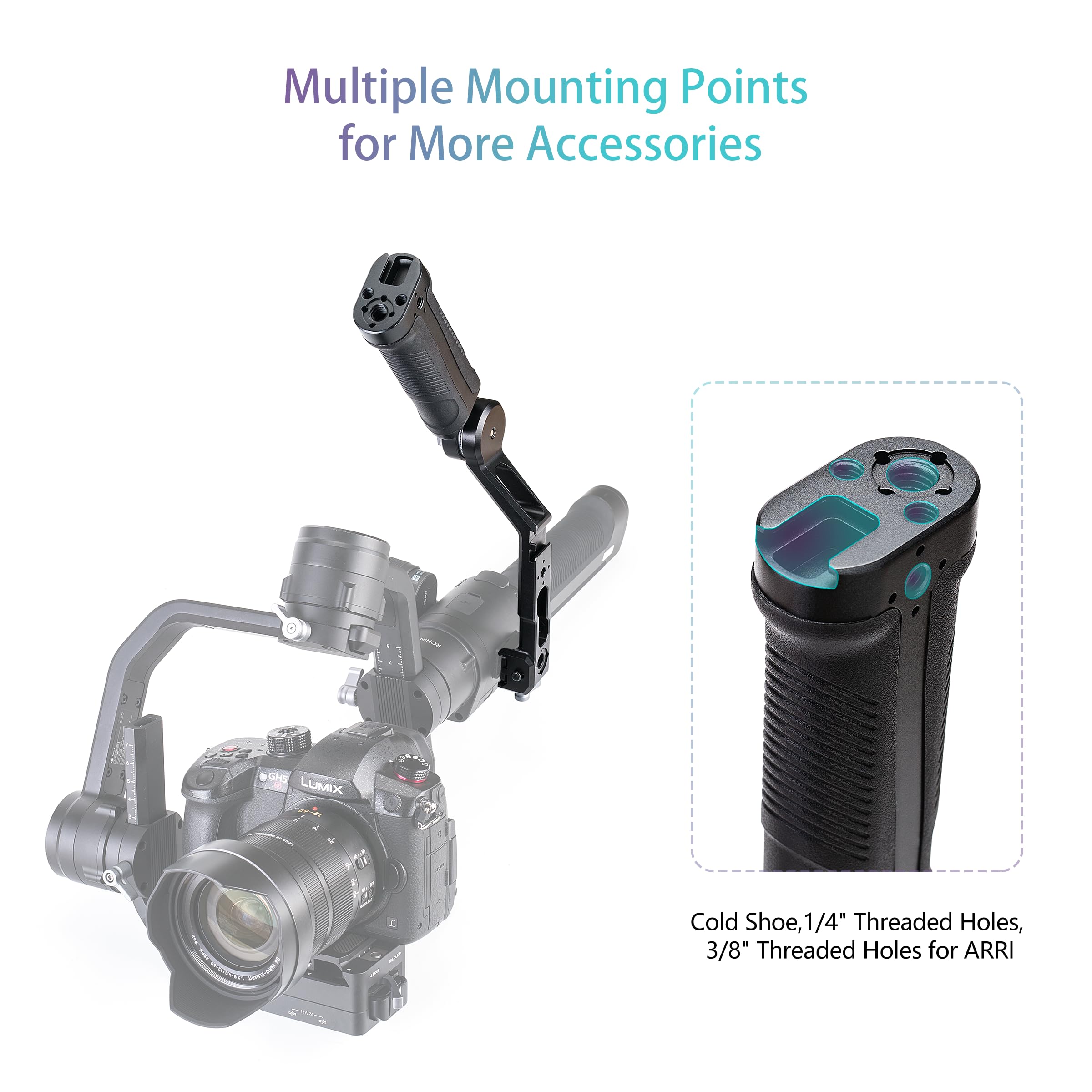 Zeadio Uchwyt do zawieszenia gimbala kompatybilny ze stabilizatorem DJI RS 2 RSC 2 RS 3 RS 3 Pro, obciążenie 17,6 lb/8 kg, idealny do ujęć z niskim kątem