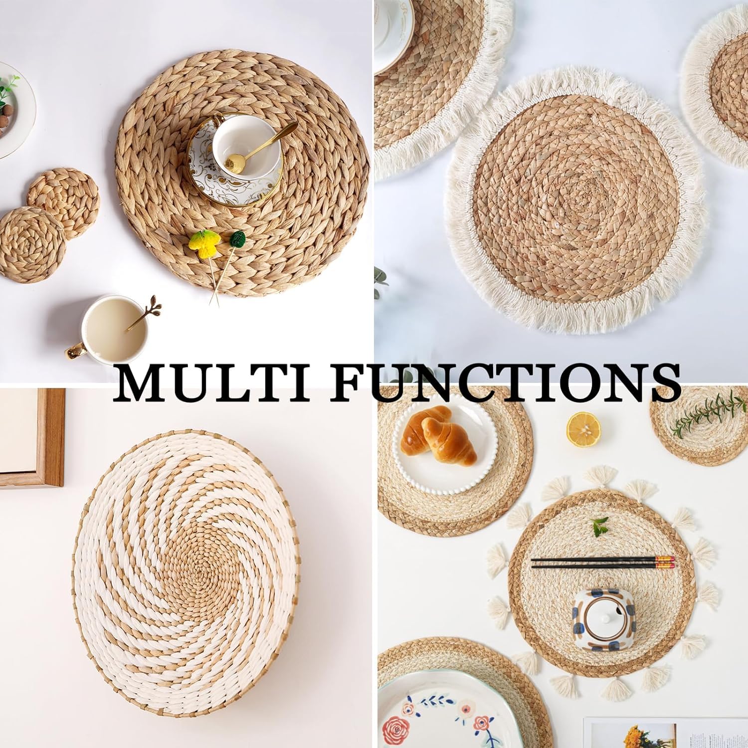 Lot de 7 paniers muraux bohèmes et décoration murale