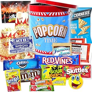 Ultimate Movie Night Gift Basket Snacks, Full-Size candy variety POPCORN LOVER box for Kids and teens, College Students, r...