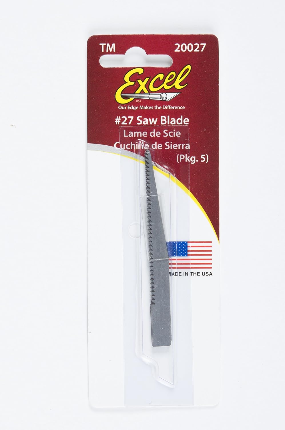 Excel Blades #27 Heavy Duty Saw Hobby Blade, 5 Pack, American Made Replacement Craft Knife Blades