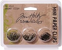 Vista 3 de Advantus Metal Mini Paper Clips by Tim Holtz Idea-ology, 48 per Pack, 5/8 Inch, Antique Finishes, TH92791