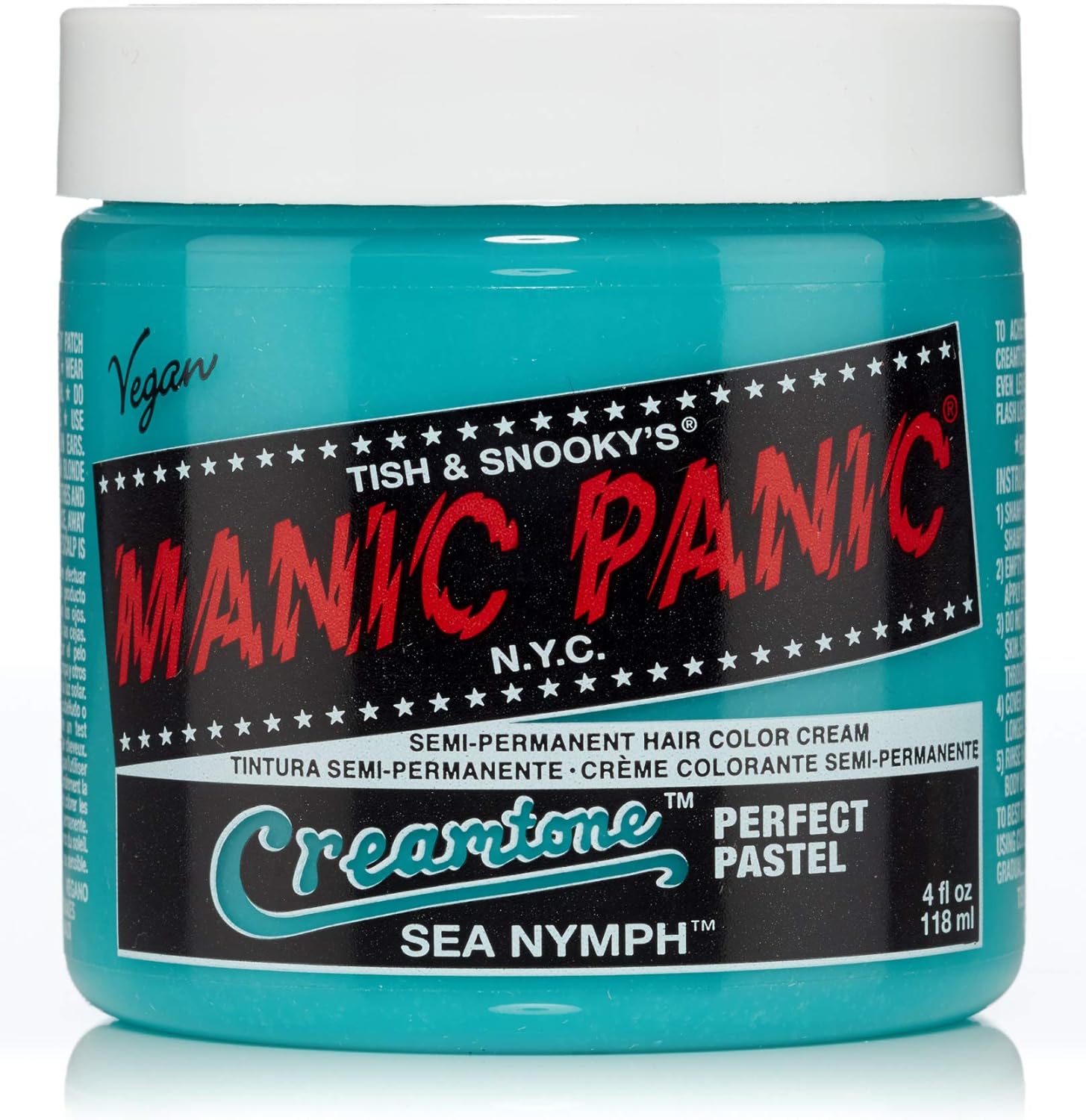 Manic Panic Sea Nymph Pastel Classic Creme, Vegan, Cruelty Free, Green Semi Permanent Hair Dye 118ml