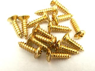15 gold guitar pickguard screws scratch plate for stratocaster telecaster jazz precision bass etc
