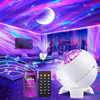 COOLNIGHT Projecteur Ciel Etoile Cadeau, 15 Couleurs+5 Lune Veilleuse Enfant/Adulte, 15 Bruit Blanc+Bluetooth Projecteur Led Chambre avec Télécommande, Idee Cadeau Fille/Garçon, Decoration Noel