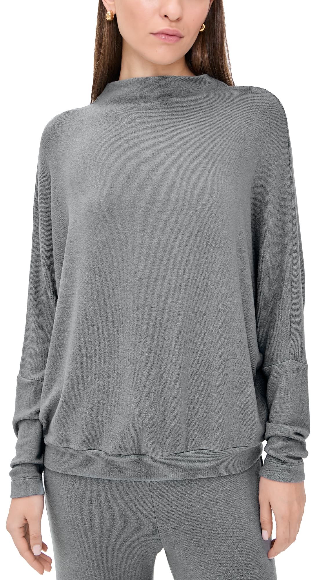 Eberjey Womens Cozy Time Mock Neck Pullover