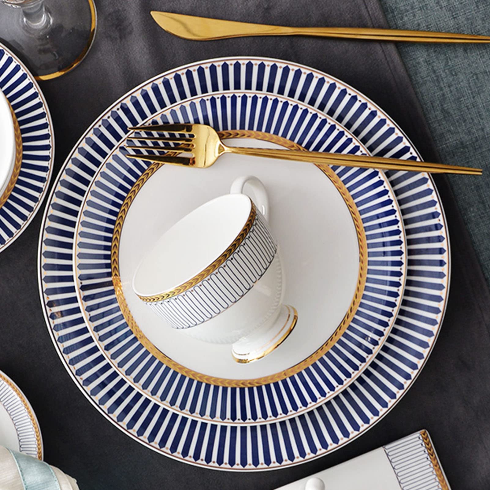 Vaisselle en porcelaine tendre 20 pièces, service de table en porcelaine, assiettes et bols légers pour 2 personnes, service de table idéal pour la cuisine, l'intérieur et l'extérieur, passe
