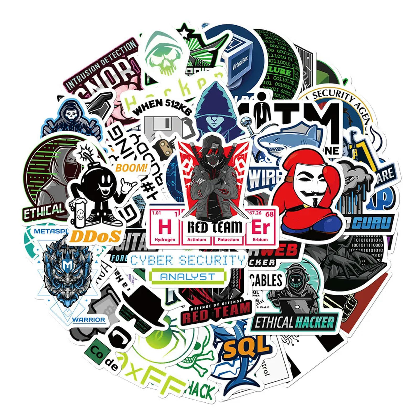 TVIVID 50PCS Cool Hacker Programming Network Stickers for Luggage Computer Skateboard Laptop Motorcycle Toys Helmet Car Sticker