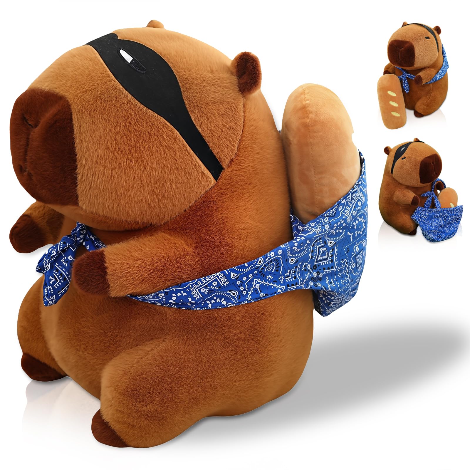 NXNYNZ 12 Inch Cute Capybara Plush Kawaii Soft Capybara Plush Doll Pillow with Bread Capybara Stuffed Aniamls Toys for Girls Kids Adults Birthdays Valentines Gift ()