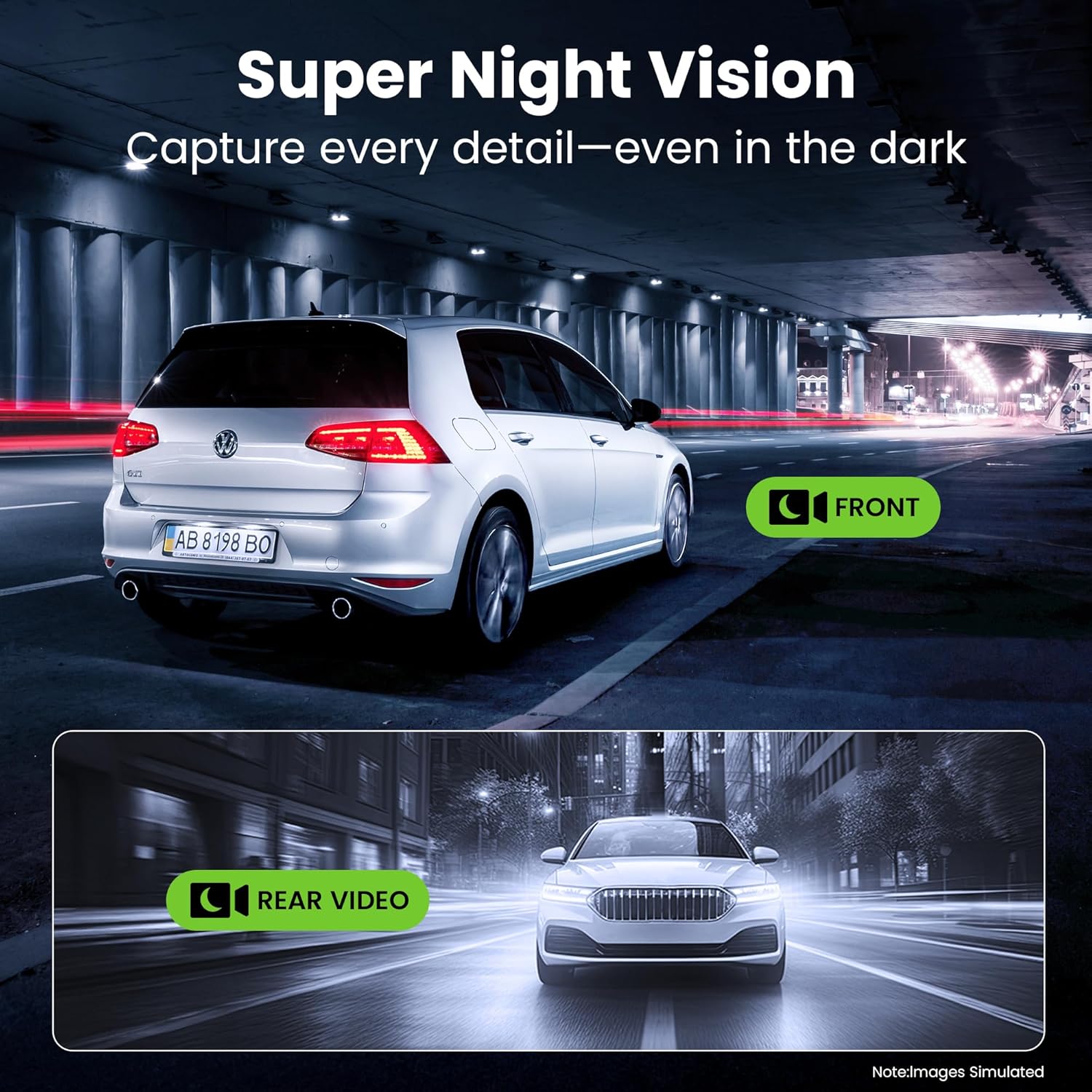 GEARit 4K Dual Dash Cam Front and Rear Camera with WiFi, GPS, Night Vision - 2 Channel Car Camera System with Supercapacitor, Parking Mode, Loop Recording & Free 64GB SD Card