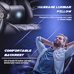 Homall Gaming Chair, Computer Chair with Footrest and Massage Lumbar Support, Ergonomic High Back Video Game Chair with Swivel Seat and Headrest (Dark Black)