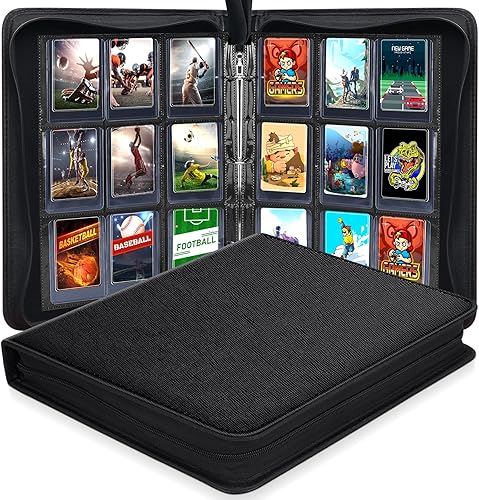Carpeta de 360 bolsillos para tarjetas coleccionables, 9 bolsillos con fundas de doble cara para tarjetas de béisbol MTC, TCG, tarjetas de juego,