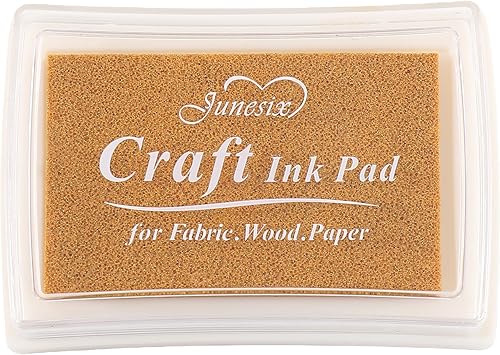 YPSelected Craft Stamp Ink Pad for Paper Wood Fabric 15 Colors Available for Rubber Stamps (Gold)
