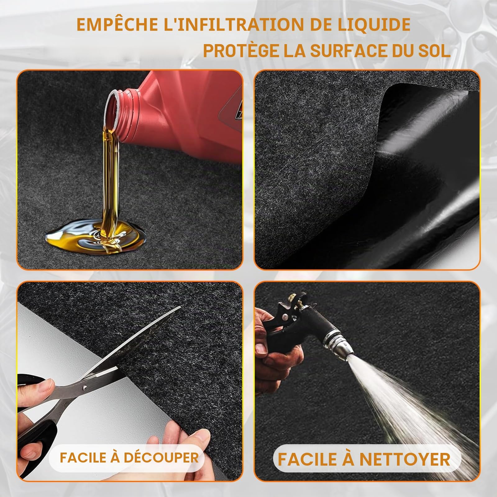 Tapis de Garage 100x200 CM Tapis Moto Garage Atelier Collection D'huile Tapis De Protection